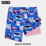 Loose Men's Surfing Beach Pants Double Layer  for Summer