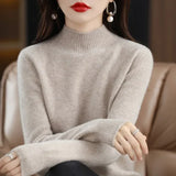 Women's Solid Long-Sleeve Half-high-collar basic warm bottoming shirts/sweater