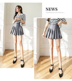 Women Pleated Skirts Summer High Waist Zipper JK Mini Skirts