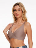 Women's Underwear Wire-Free Seamless Deep-V Full-Cup Bra