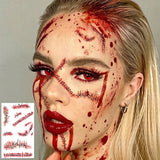 Halloween Scary Fake Scar Temporary Tattoo - Bloody Scratches Sticker