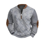 Men’s 3D Printed – Stand Collar Long Sleeve Pullover Sweater