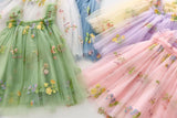 Toddler Girls Princess Tulle Dress Puff Sleeve Tutu Dress