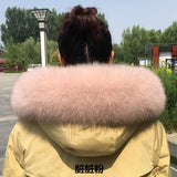 100% Natural Real Fox Fur Collar Fashion Scarves For Ladies Coat Jacket Winter Fur Scarf Black White Shawl