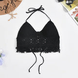 Bohemian Style Top Chest Cushion Neck Hanging Design's Tank Tops Bare Back Sexy  Beach Little Suspender Women's T-shirt