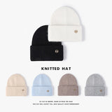 Women's Rabbit Fur Winter Hat Warm Beanie Solid Color Cap