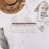Bohemian Style Top Chest Cushion Neck Hanging Design's Tank Tops Bare Back Sexy  Beach Little Suspender Women's T-shirt