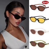 Women's Leopard Retro Oval Sunglasses Small Frame UV Eyewear