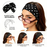 Retro Polka Dot Wide Headband for Women Yoga & Fashion Wear