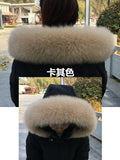 100% Natural Real Fox Fur Collar Fashion Scarves For Ladies Coat Jacket Winter Fur Scarf Black White Shawl