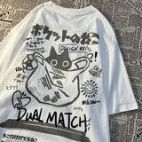 Summer Retro Cartoon Print Men's Short Sleeved T-shirt