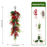 Christmas Greenery Garland with Lily & Red Berries for Mantel Decor