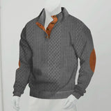Men’s Stand Collar Half-Zip Sweatshirt – Warm Long Sleeve Pullover