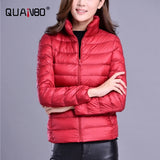 Women's Puffer Windproof Warm Lightweight Hoodless Duck Down Packable Winter Jackets/Coat