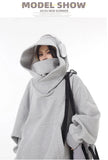 Winter Solid Color Ninja Turtleneck Hoodies For Women Y2K Vintage Fleece Sweatshirts Hip Hop Japanese Streetwear Oversized Hoodie