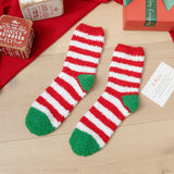 Christmas coral fleece warm and thick winter socks snowman floor socks
