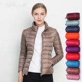 Women's Puffer Windproof Warm Lightweight Hoodless Duck Down Packable Winter Jackets/Coat