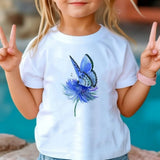 New 3D Butterfly Print Kids Girls T Shirt Summer Kids Clothe