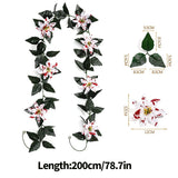 Christmas Greenery Garland with Lily & Red Berries for Mantel Decor