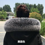 100% Natural Real Fox Fur Collar Fashion Scarves For Ladies Coat Jacket Winter Fur Scarf Black White Shawl