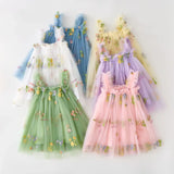 Toddler Girls Princess Tulle Dress Puff Sleeve Tutu Dress