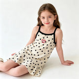 Girls Sleeveless Ruffle Nightdress Kids Pajama Dress