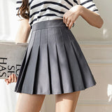 Women Pleated Skirts Summer High Waist Zipper JK Mini Skirts