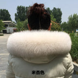 100% Natural Real Fox Fur Collar Fashion Scarves For Ladies Coat Jacket Winter Fur Scarf Black White Shawl