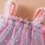 Summer Baby Girl Star Chiffon Birthday Party Dress 6M-5Y