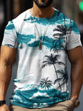 Camouflage-print stretch casual short-sleeved men's T-shirt