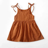 Summer Toddler Girl Dress Solid Cotton Sleeveless Dress