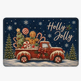 Christmas Tree Door Mat - Merry Christmas Entrance Rug & Kitchen Mat