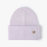 Women's Rabbit Fur Winter Hat Warm Beanie Solid Color Cap