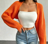 Women's Ribbed Knit Cardigan Sweater Coat Shoulder Wrap
