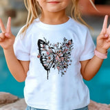 New 3D Butterfly Print Kids Girls T Shirt Summer Kids Clothe