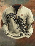 Men’s 3D Printed – Stand Collar Long Sleeve Pullover Sweater