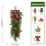 Christmas Greenery Garland with Lily & Red Berries for Mantel Decor