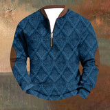 Men's Half Zip Stand Collar Sweatshirt Long Sleeve Casual Pullover