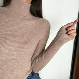 Women’s Ribbed Turtleneck Sweater Long Sleeve Warm Knit