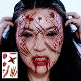 Halloween Scary Fake Scar Temporary Tattoo - Bloody Scratches Sticker