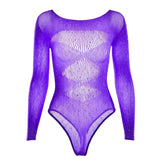 Ticketsx Women’s Black Rhinestone Bodysuit Party Clubwear