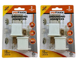 2 Prong to 3 Prong Grounded Outlet Converter Adapter W/ Polarized Plug - (4 PCS)