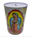 Maria Printed Coin Bank, Religious Guadalupe 7.8" Tin Money Piggy Bank (1 Pack)
