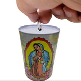 Maria Printed Coin Bank, Religious Guadalupe 7.8" Tin Money Piggy Bank (1 Pack)