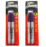 (2 Pack) Sharpie Permanent Marker Original, Fine Point, Purple