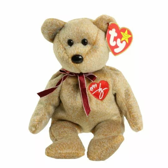 TY Beanie Baby - SIGNATURE BEAR 1999 (8.5 inch) Rare Errors -New