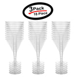 18 Pcs Martini Glass Clear Plastic Disposable Cocktail Drinking Glass Party Set - New