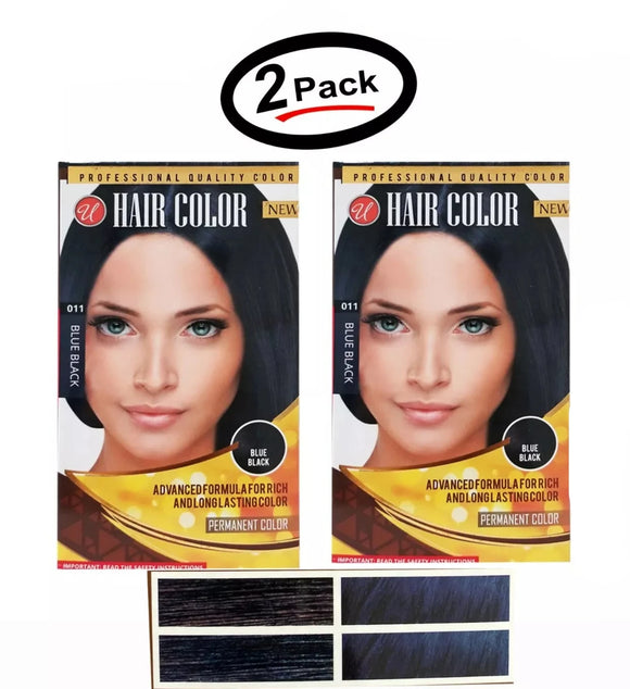 Women's Blue Black Hair Color 