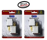 2 Prong to 3 Prong Grounded Outlet Converter Adapter W/ Polarized Plug - (4 PCS)