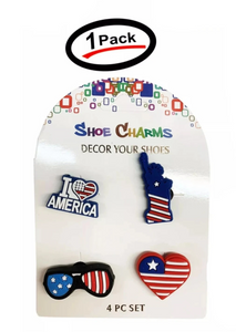 American Flag USA Shoe Charms